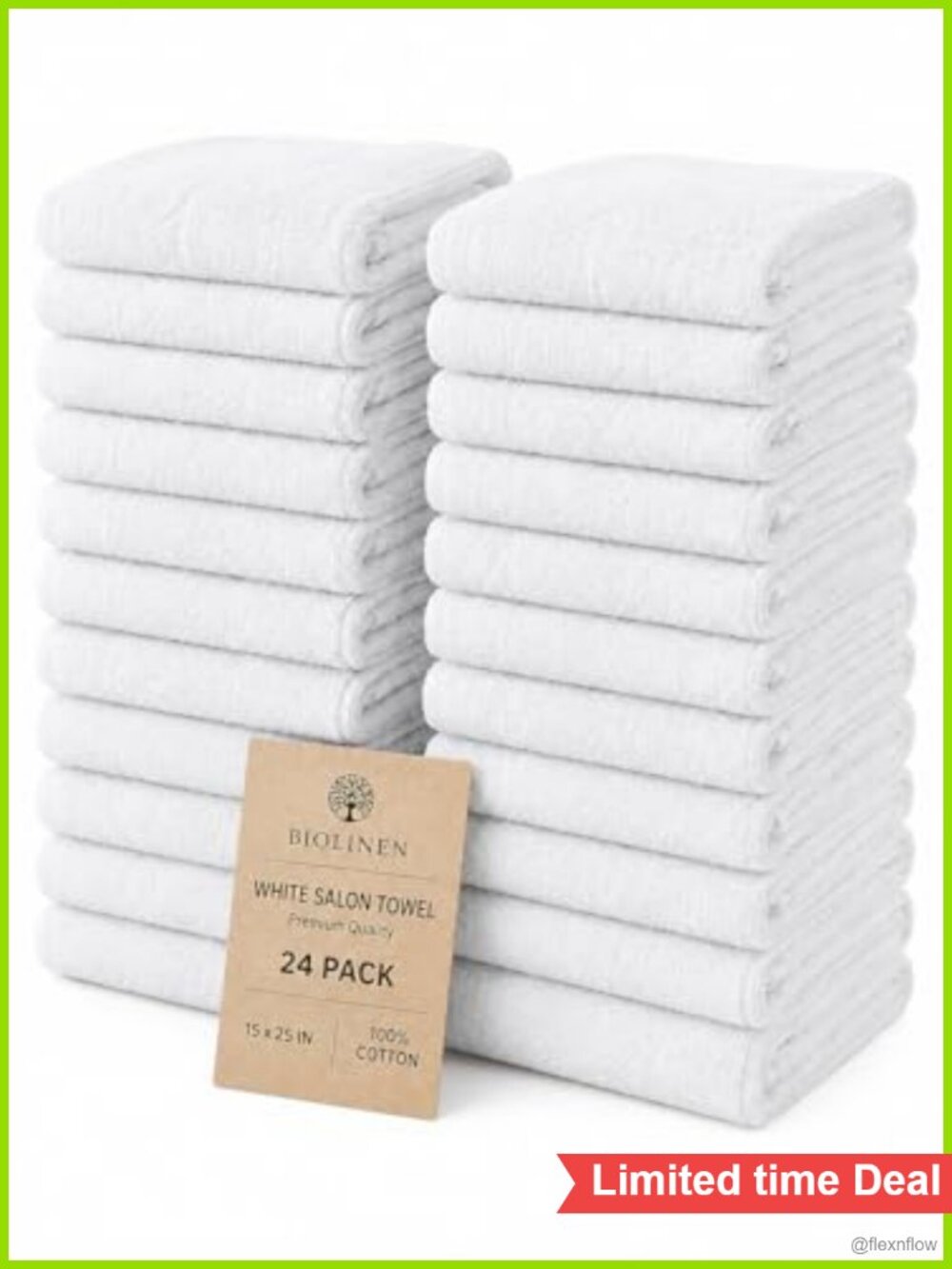 100% Cotton Salon Hand Towels 24 Pack 15x25 Bleach Resistant Spa Gym Bath Towels